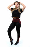 Conjunto Calça Legging Cós Alto Vermelho + Cropped (7046770851991)