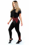 Conjunto Calça Legging Cós Alto Vermelho + Cropped (7046770851991)
