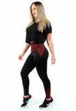 Conjunto Calça Legging Cós Alto Vermelho + Cropped (7046770851991)