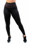 Conjunto Calça Legging Cós Alto Marrom + Cropped (7046777995415)