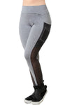 Calça Legging Feminina Fitness Cinza Lisa Com Bolso Lateral Detalhe Tela (4118379167789)