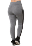 Calça Legging Feminina Fitness Cinza Lisa Com Bolso Lateral Detalhe Tela (4118379167789)