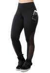 Legging Fitness Preta Com Bolso Lateral Detalhe Tela (4118379495469)