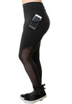 Legging Fitness Preta Com Bolso Lateral Detalhe Tela (4118379495469)