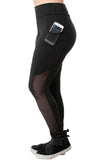 Legging Fitness Preta Com Bolso Lateral Detalhe Tela (4118379495469)