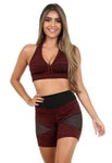 Conjunto Fitness Short  + Top sem Bojo Vermelho (6469867372695)
