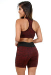 Conjunto Fitness Short  + Top sem Bojo Vermelho (6469867372695)