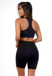 Conjunto Fitness Bermuda Com Detalhes + Top sem Bojo Marinho (6389166801047)