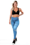 Kit 4 Calças Legging Sublimada Fake Jeans (4289301282861)