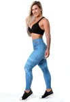 Kit 4 Calças Legging Sublimada Fake Jeans (4289301282861)