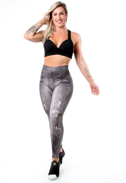 Calça Legging Fake Jeans – Galvic Fitness
