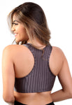 Top Cirre new Zig Poliamida FItness Feminio Cinza (4121956581421)