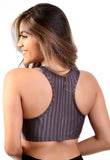 Top Cirre new Zig Poliamida FItness Feminio Cinza (4121956581421)