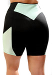 Bermuda Empina Bumbum Preta com recortes Verde (7398818807959)