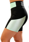 Bermuda Empina Bumbum Preta com recortes Verde (7398818807959)