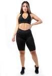 Conjunto Fitness Bermuda Com Bolso + Top sem Bojo Preto (4314617249837)