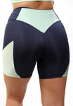 Bermuda Empina Bumbum Marinho com recortes Verde (7398821920919)