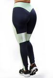 Calça Legging Empina Bumbum Marinho com recortes Verde (7398776242327)