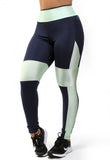 Calça Legging Empina Bumbum Marinho com recortes Verde (7398776242327)