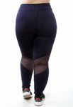 Calça Com Detalhe em Tela Plus Size (6931276136599)