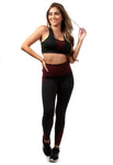 Conjunto Preto com Detalhe Risca Fitness  Legging e Top (4987847278637)
