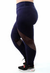 Calça Com Detalhe em Tela Plus Size (6931276136599)