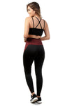 Conjunto Preto com Detalhe Risca Fitness  Legging e Top (4987847278637)