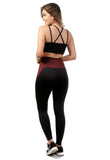Conjunto Preto com Detalhe Risca Fitness  Legging e Top (4987847278637)