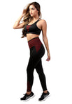 Conjunto Preto com Detalhe Risca Fitness  Legging e Top (4987847278637)