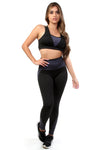 Conjunto Preto com Detalhe Risca Fitness  Legging e Top (4987847082029)