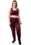 Conjunto Calça Com Detalhe Em Tela + Top C/Bojo Plus Size (6931284590743)