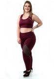 Conjunto Calça Com Detalhe Em Tela + Top C/Bojo Plus Size (6931284590743)
