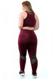 Conjunto Calça Com Detalhe Em Tela + Top C/Bojo Plus Size (6931284590743)