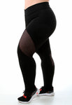 Calça Com Detalhe em Tela Plus Size (6931260801175)