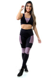 Conjunto Fitness Poliamida com Detalhe e Bolso Calça + Top C/bojo (6931759464599)