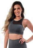 Top Fitness Detalhe Em Tule