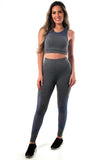 Conjunto Fitness Detalhe Em Tule (calça+top)