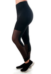 Calça Legging Fitness Detalhe Em Tule