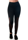 Calça Legging Fitness Detalhe Em Tule