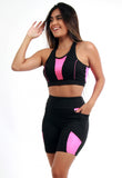 Conjunto Fitness Com Bolso Lateral (bermuda+top)