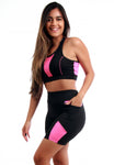 Conjunto Fitness Com Bolso Lateral (bermuda+top)