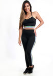 KIT 2 Conjunto Fitness Com Elástico Lateral (calça+top)