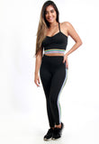 KIT 2 Conjunto Fitness Com Elástico Lateral (calça+top)