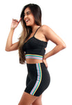 KIT 2 Conjuntos Fitness Com Elástico Lateral (bermuda+top)