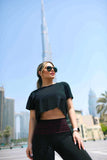 Cropped De Viscolycra Preta Feminina Fitness Lisa (6198707781783)