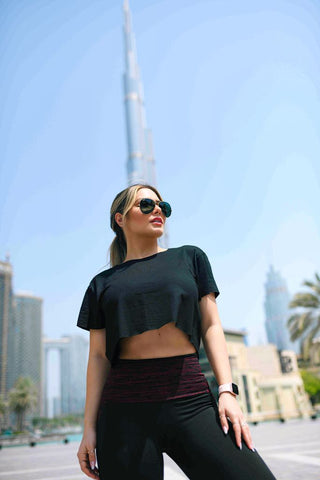 Cropped De Viscolycra Preta Feminina Fitness Lisa (6198707781783)
