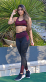 Calça Legging Cós Alto Suplex Detalhe Risca Vermelho (4089276399661)